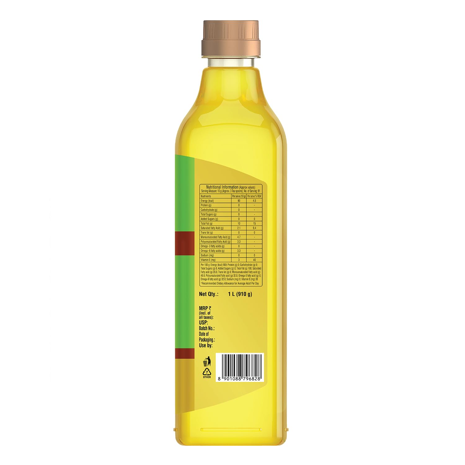 Saffola Cold Pressed Groundnut Oil | 100% Cold Pressed Groundnut Oil | Unrefined, 0 trans fat, Chemical free | Helps Lower Cholesterol, Goodness of Omega 6 & Authentic Seed Flavour | 1L Pet Bottle