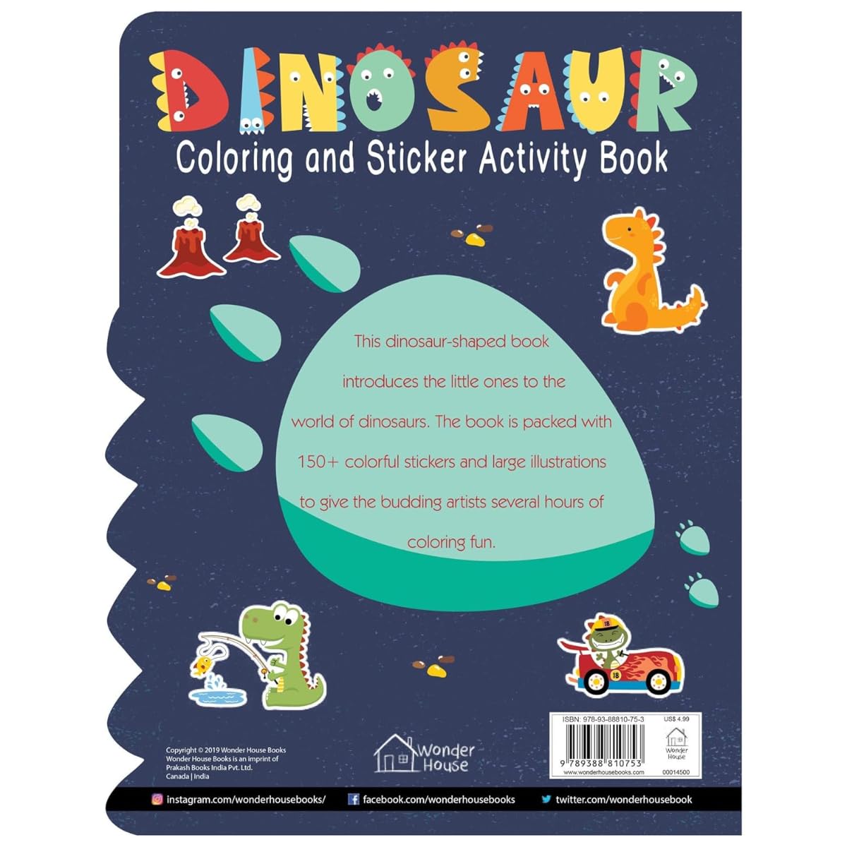 Dinosaurs - Coloring and Sticker Activity Book (With 150+ Stickers) Hardcover Book