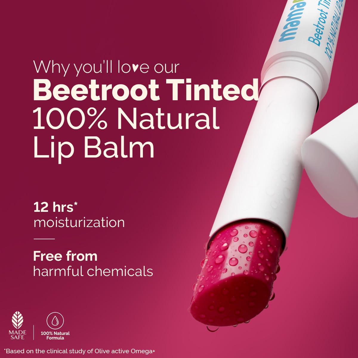 Mamaearth Beetroot Tinted 100% Natural Lip Balm-Natural Pink - 2 gm