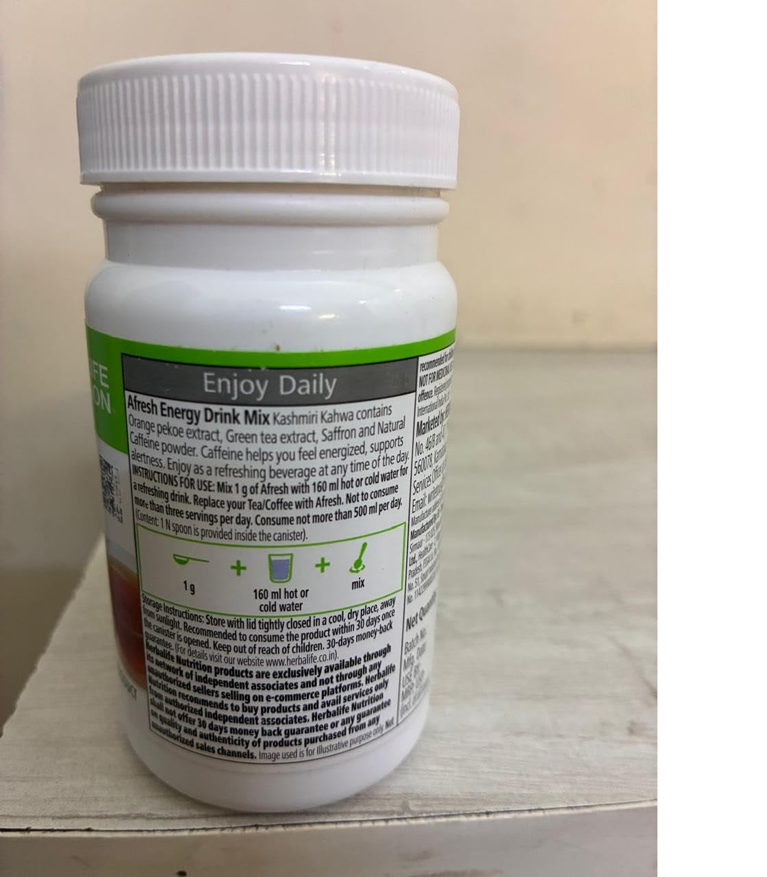 Herbalife Afresh Energy Drink [Kashmiri Kahwa Flavoured] 40g Each Pack of 2