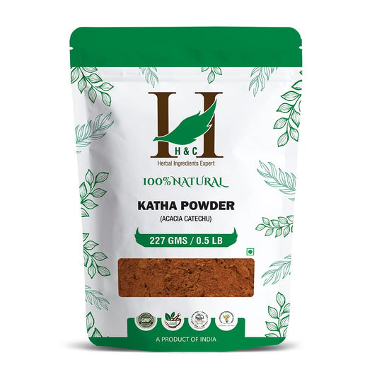 H&C Herbal Ingredients Expert Natural Katha Powder, 227g – Black For hair conditioning and coloring