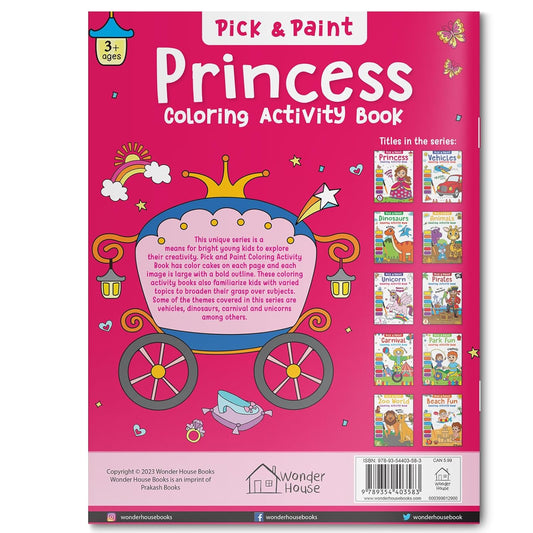 Pick and Paint Coloring Activity Book For Kids: Princess Paperback – Coloring Book