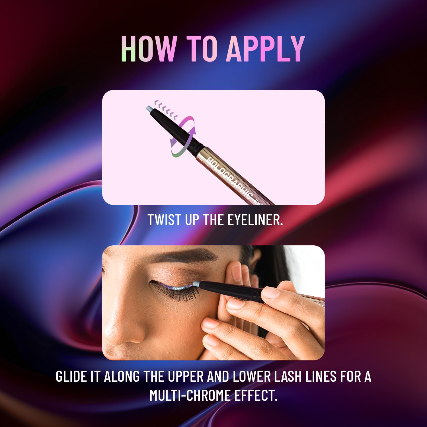 Swiss Beauty Holographic Shimmery Eyeliner | Waterproof, Smudge proof, Long lasting eyeliner with easy application | Shade- Nebula, 0.2g