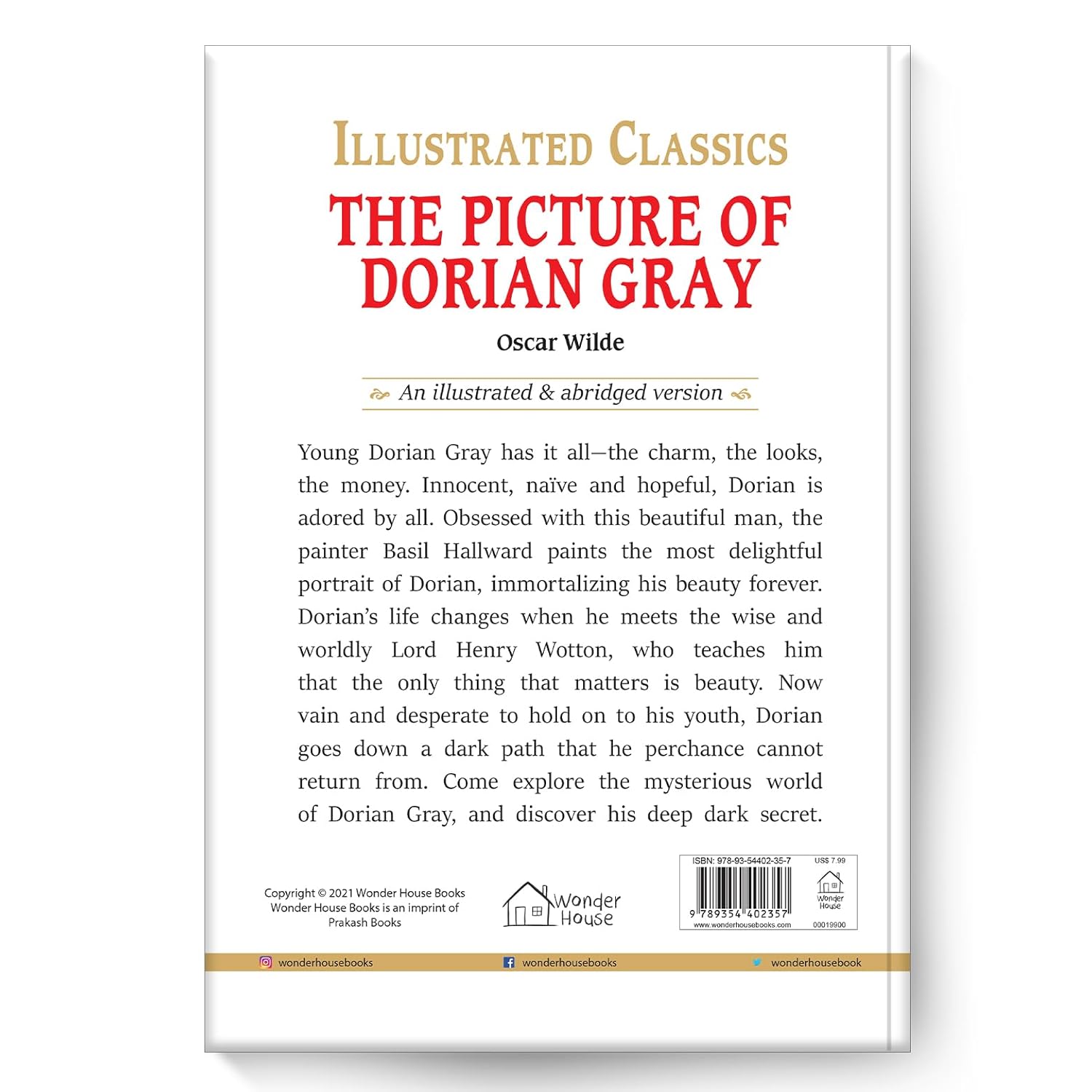 The Picture of Dorian Gray : Illustrated Abridged Children Classics English Novel with Review Questions Hardcover  Book