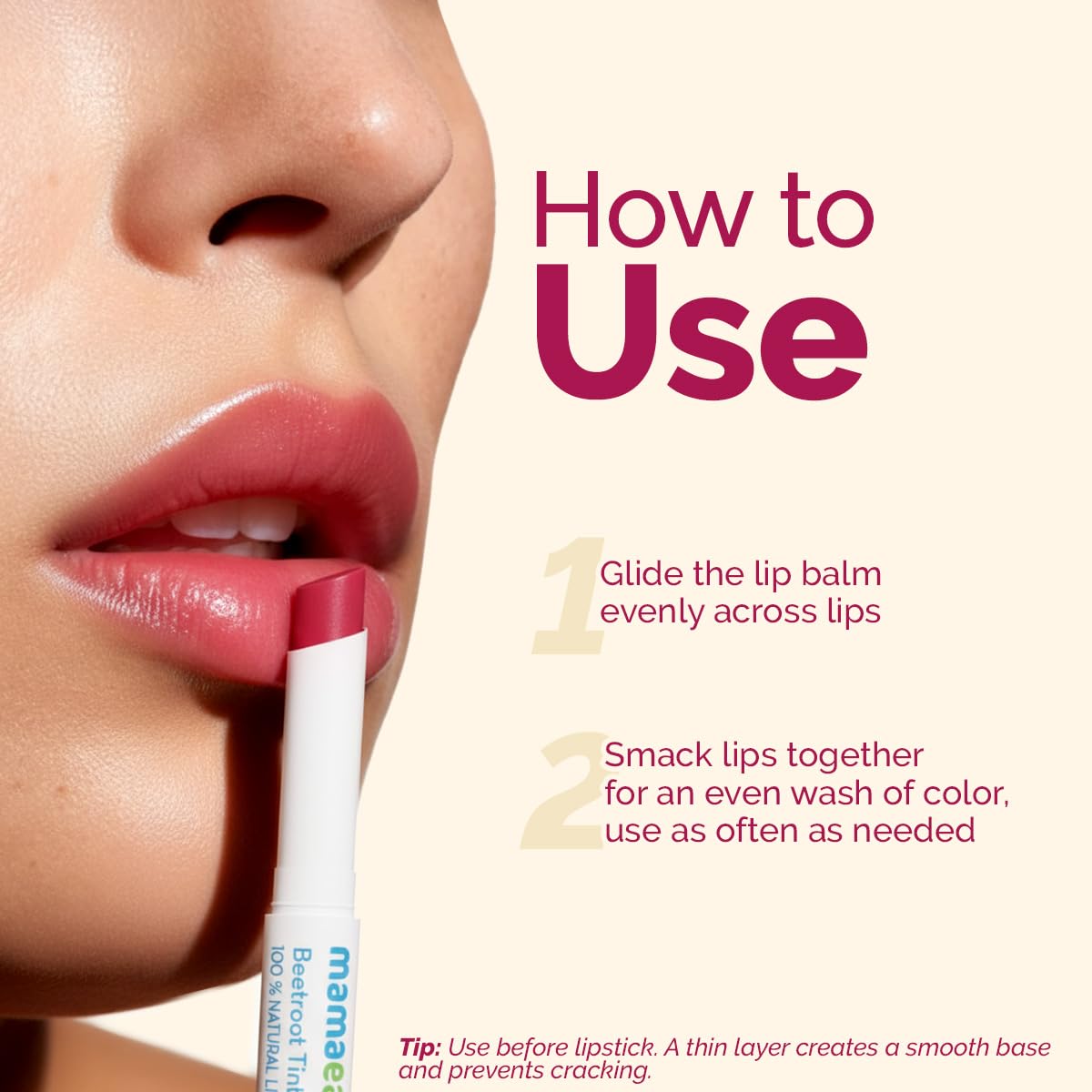 Mamaearth Beetroot Tinted 100% Natural Lip Balm-Natural Pink - 2 gm