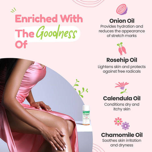 Cipla Evexpert Body Care Oil 80ml, Stretch Marks and Scars Reduction, Retains Moisture | Improves Skin Tone | Infused with natural oils