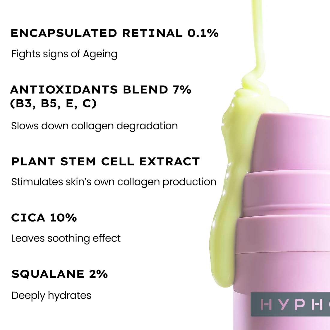 Hyphen 0.1% Retinal Reset, Retinol Derivative Serum Pro For Anti Aging, Reduce Fine Lines & Wrinkles (30ml)