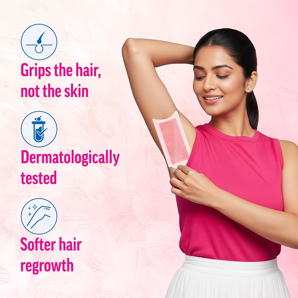 Veet Full Body Waxing Strips Kit for Normal Skin | 20 Pre-Coated Wax Strips & 4 Perfect Finishing Wipes