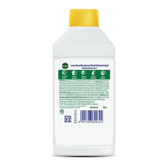 Dettol 5 in 1 Washing Machine Cleaner & Descaling Liquid for top load and front load| Lemon 250ml