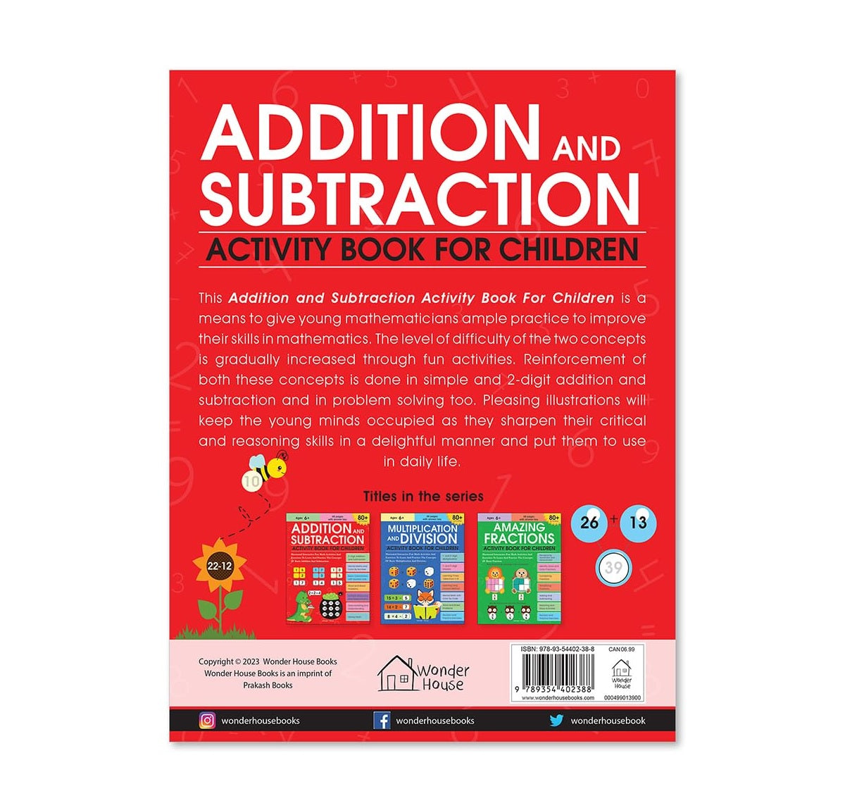 Addition and Subtraction Activity Book For Children - 80+ Activities Inside |  Paperback