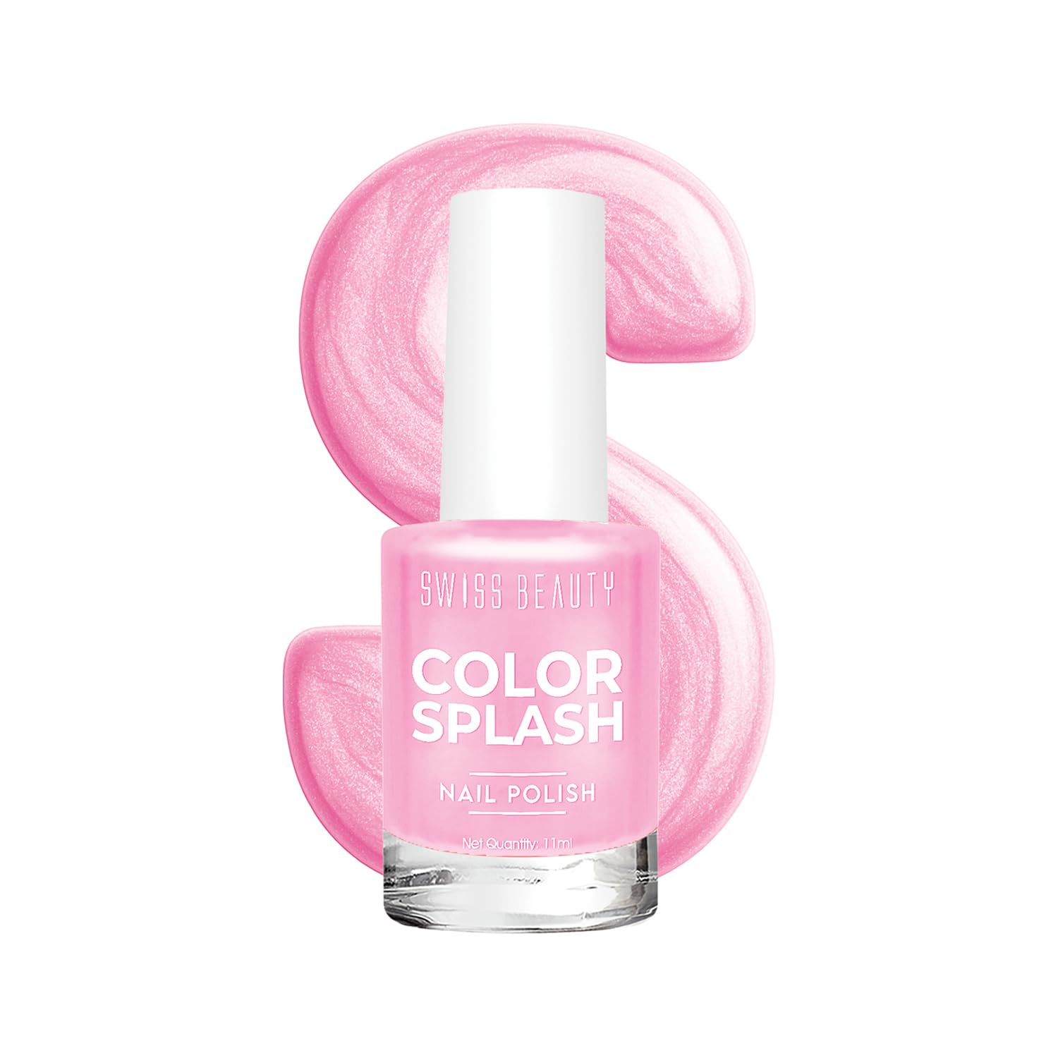 Swiss Beauty Color Splash Nail Polish - Long-Lasting, Glossy - 11 ML, Bubblegum Bliss