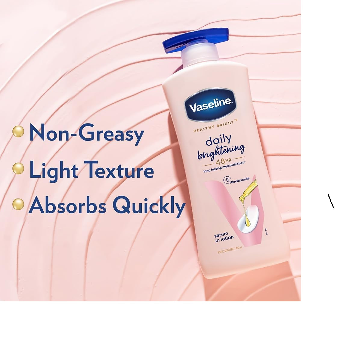 Vaseline Healthy Bright Daily Brightening Body Lotion with Niacinamide – 48H Moisturization (400 ml)