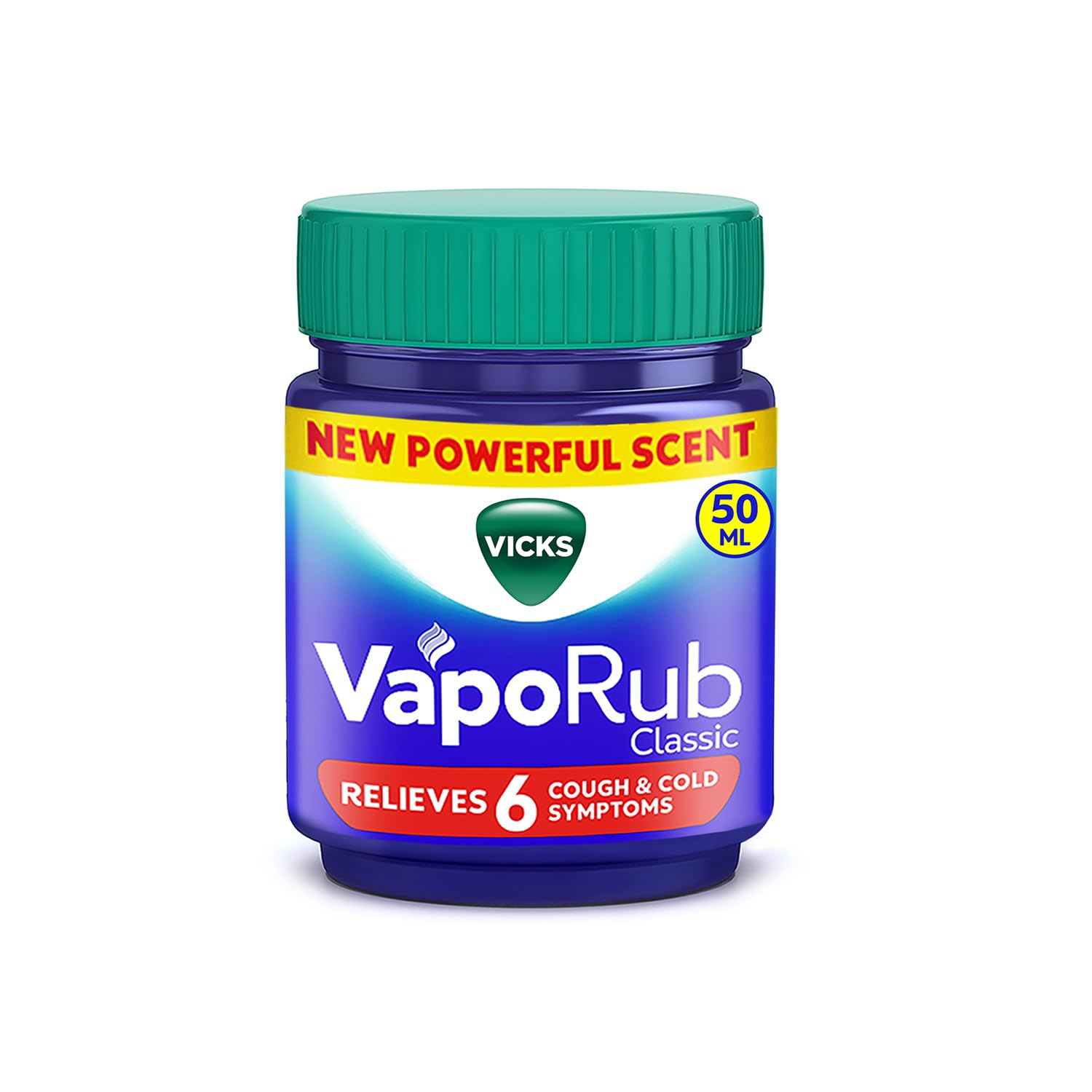 Vicks Vaporub 50ml ml Relief From Cold, Cough, Blocked Nose, Headache, Body Ache, Muscular Stiffness And Breathing Difficulty