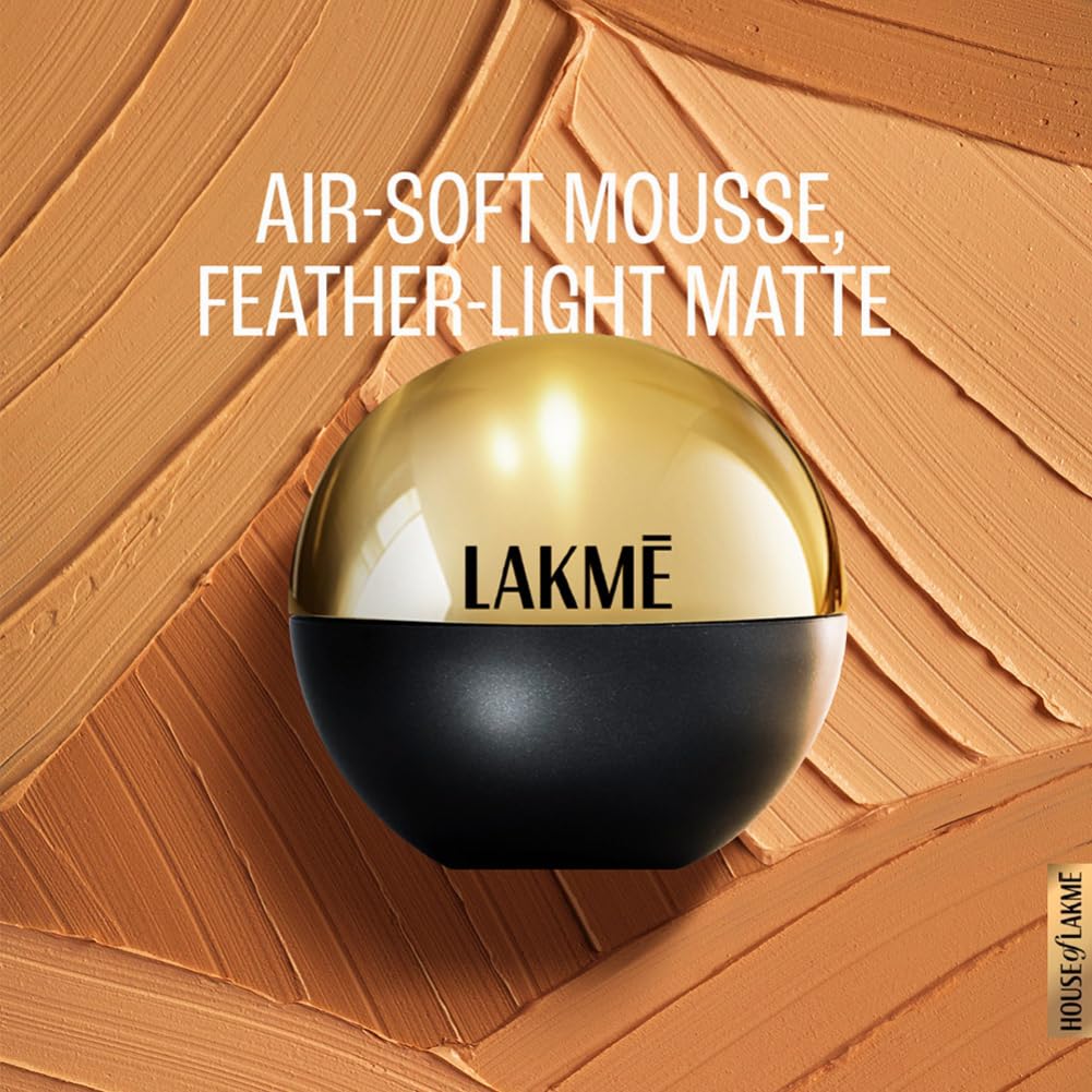 Lakme Xtraordin-airy Mattereal Mousse Foundation, Matte Finish, Minimizes Pores, Has SPF8, 02 Rose Creme, 25g