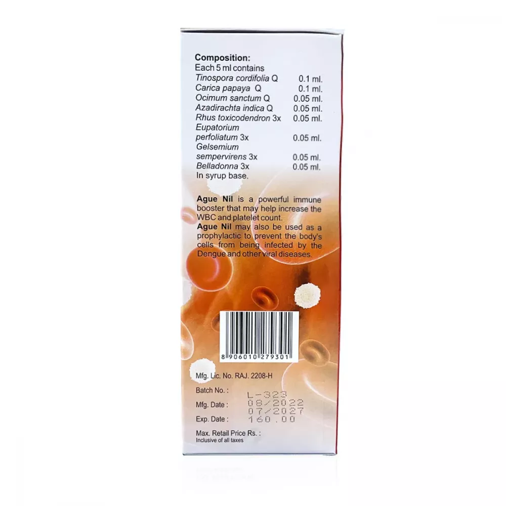 Dr. Bhargava Ague Nil Syrup with Giloy, Papaya, Neem and Tulsi (200ml)
