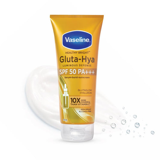 Vaseline Gluta Hya - Antioxidant SPF 50 PA+++ Sunscreen for Face & Body | Glutathione & Hyaluronic Acid infused Sunscreen 175 ML