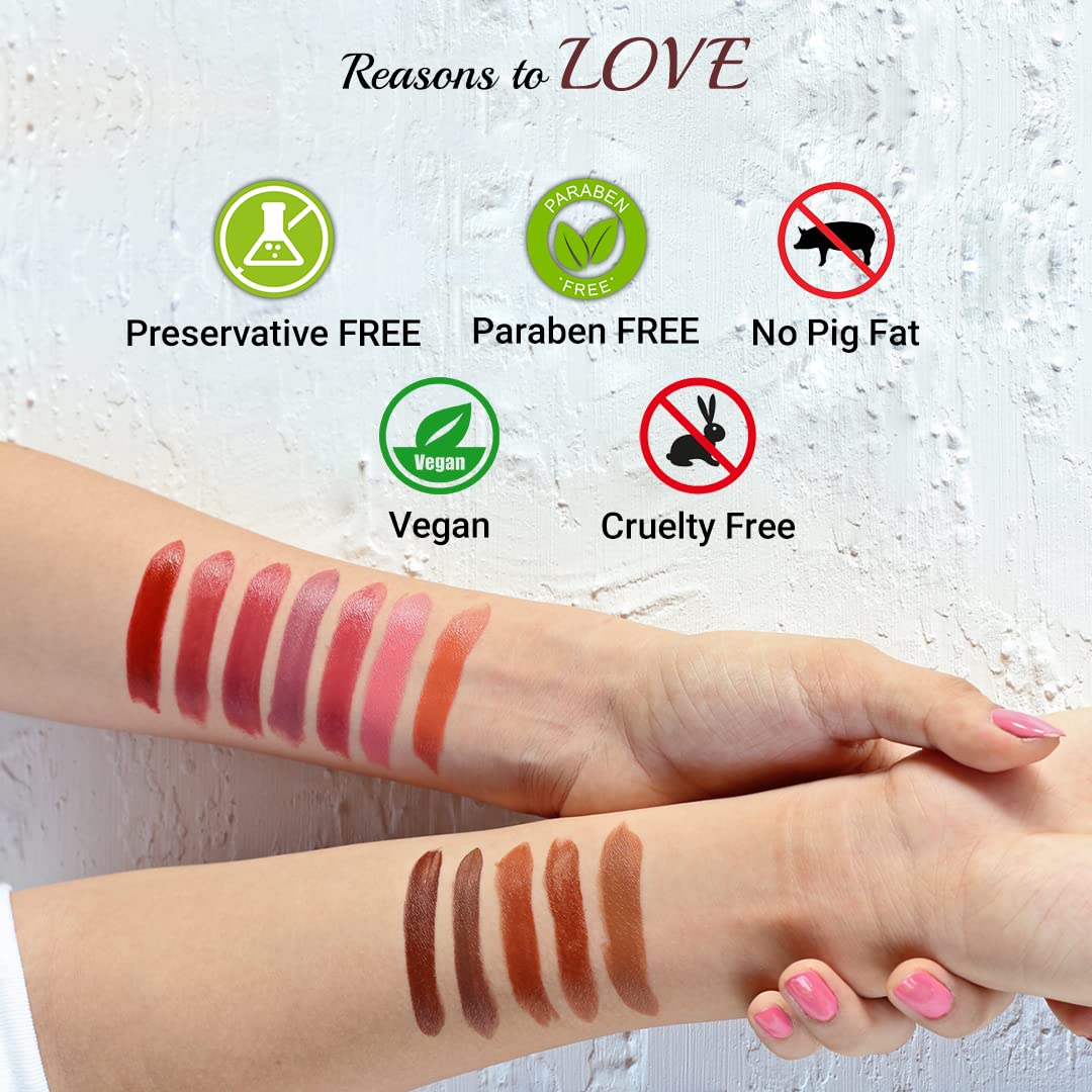 Iba Long Stay Matte Lipstick for Women- M08 Burgundy Red, 4g