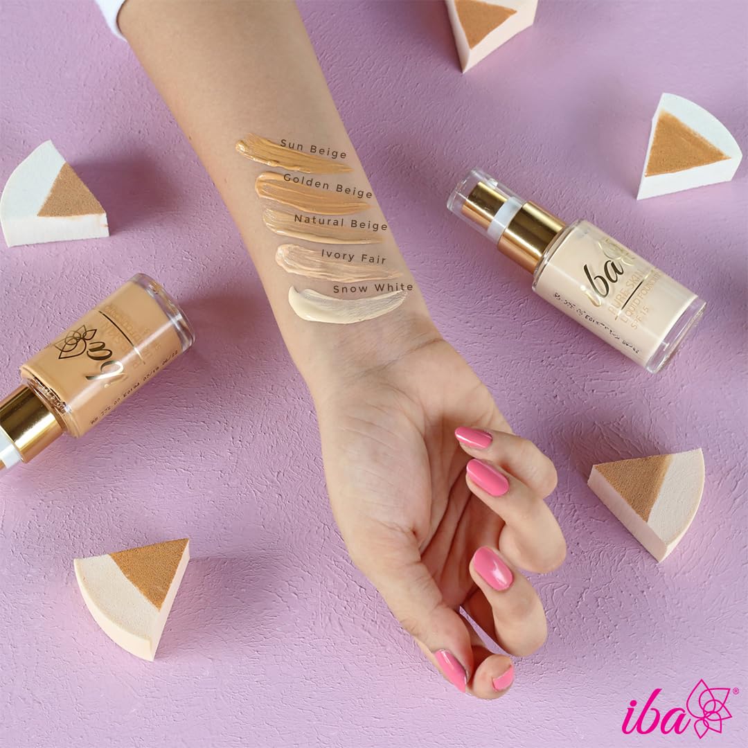 Iba Primer + Foundation + Compact Base Combo - Natural Beige | Long Lasting, Full Coverage Base Makeup