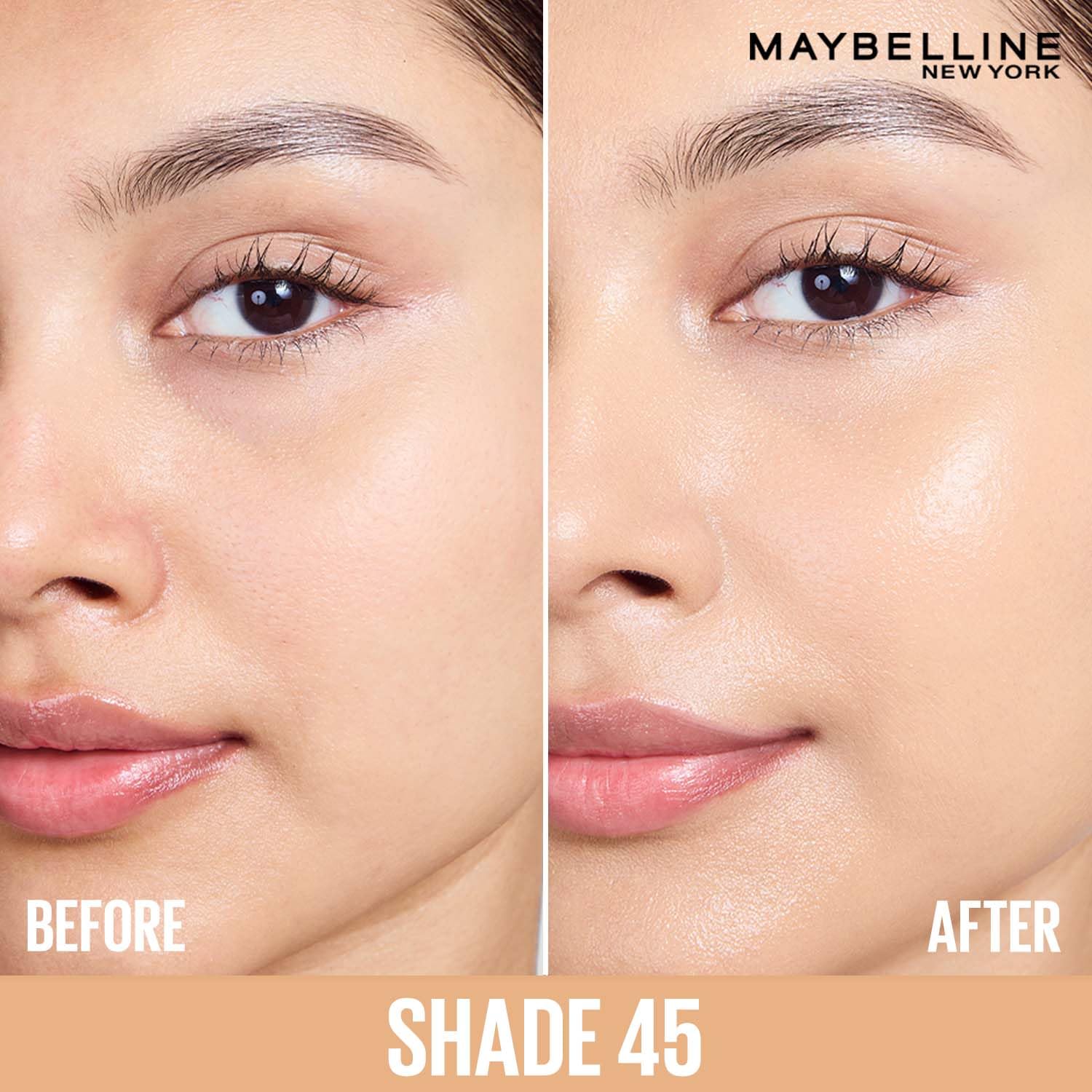Maybelline New York Fit Me Glow BB Cream, SPF 50 + 24H Hydration With Niacinamide & Hyaluronic Acid, Dewy Finish for Normal to Dry Skin- Shade 45, 25ml