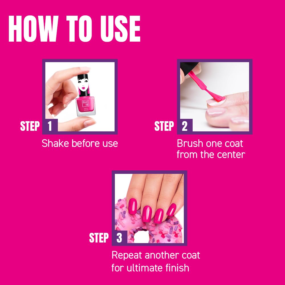 Elle 18 Nail Pops Nail Color|| Shade 28|| 5 ml