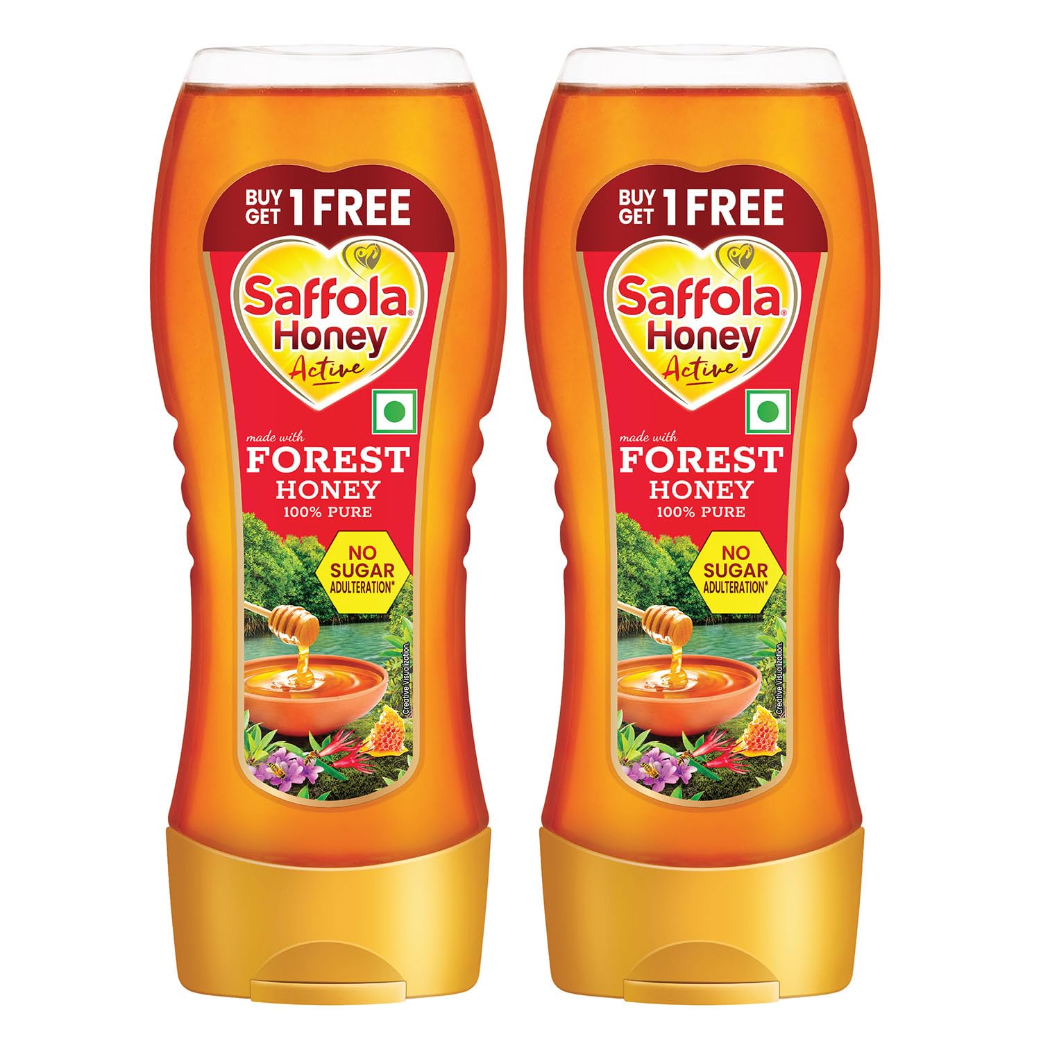 Saffola Honey Active, 700g (350g x 2), Made with Sundarban Forest Honey, 100% Pure Honey, No sugar adulteration, Natural Immunity booster