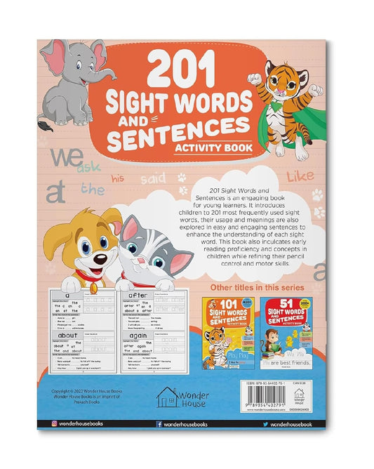 201 Sight Words and Sentences: Activity Book for Children | Paperback
