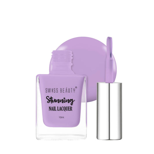 SWISS BEAUTY Stunning Matte Finish Nail Lacquer | Chip Resistant, Quick Drying Nail Paint | Highly Pigmented With High Shine Nail Polish | Shade - Royal Lavender, 10 ml