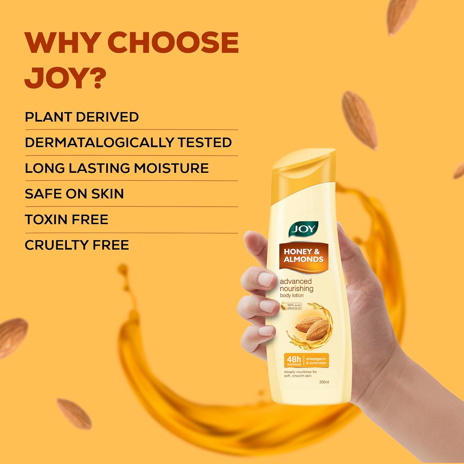 Joy Honey & Almonds Advanced Nourishing Lightweight Body Lotion 300ml x 2