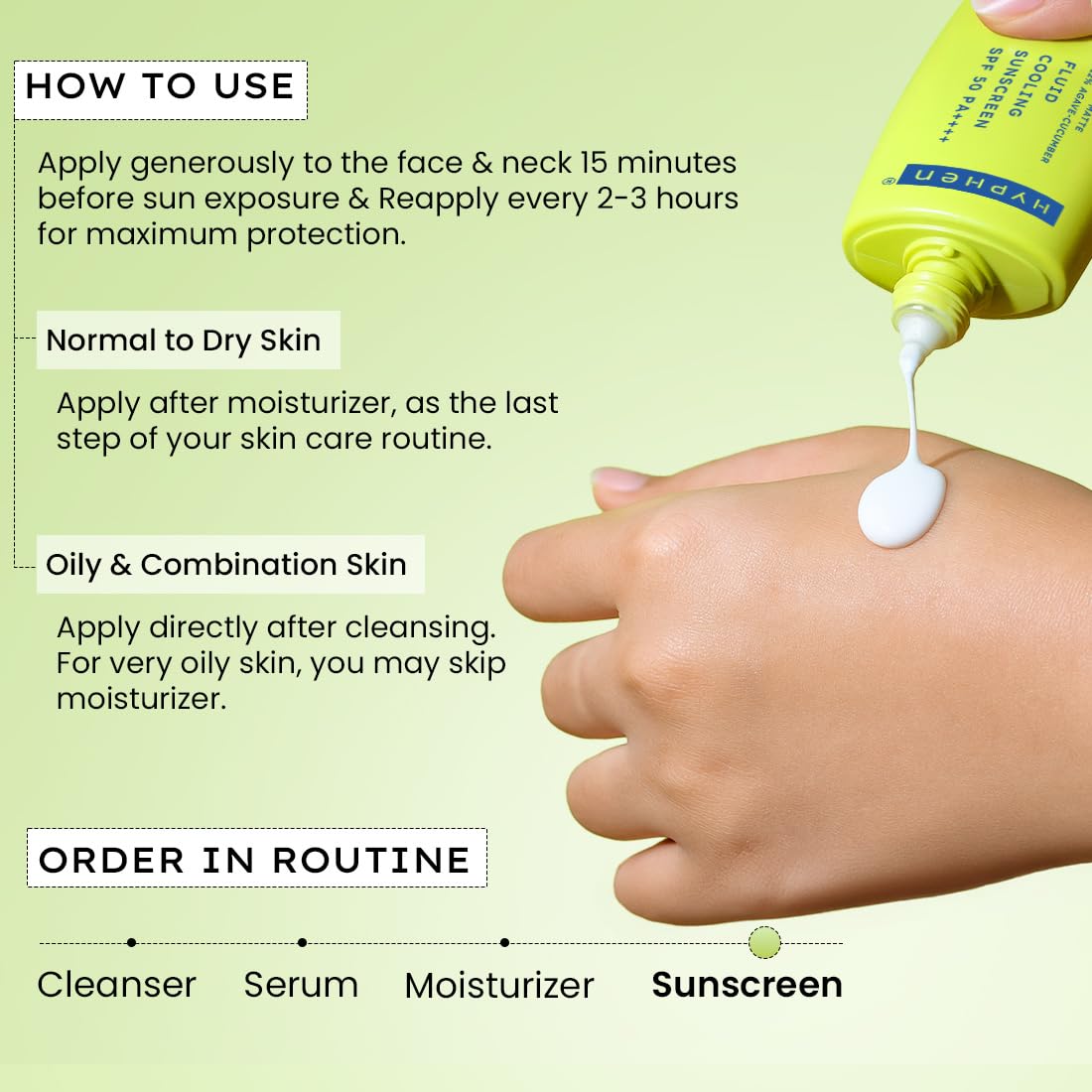 Hyphen Fluid Cooling Sunscreen SPF 50 PA++++ With Encapsulated UV Filter (50ml)