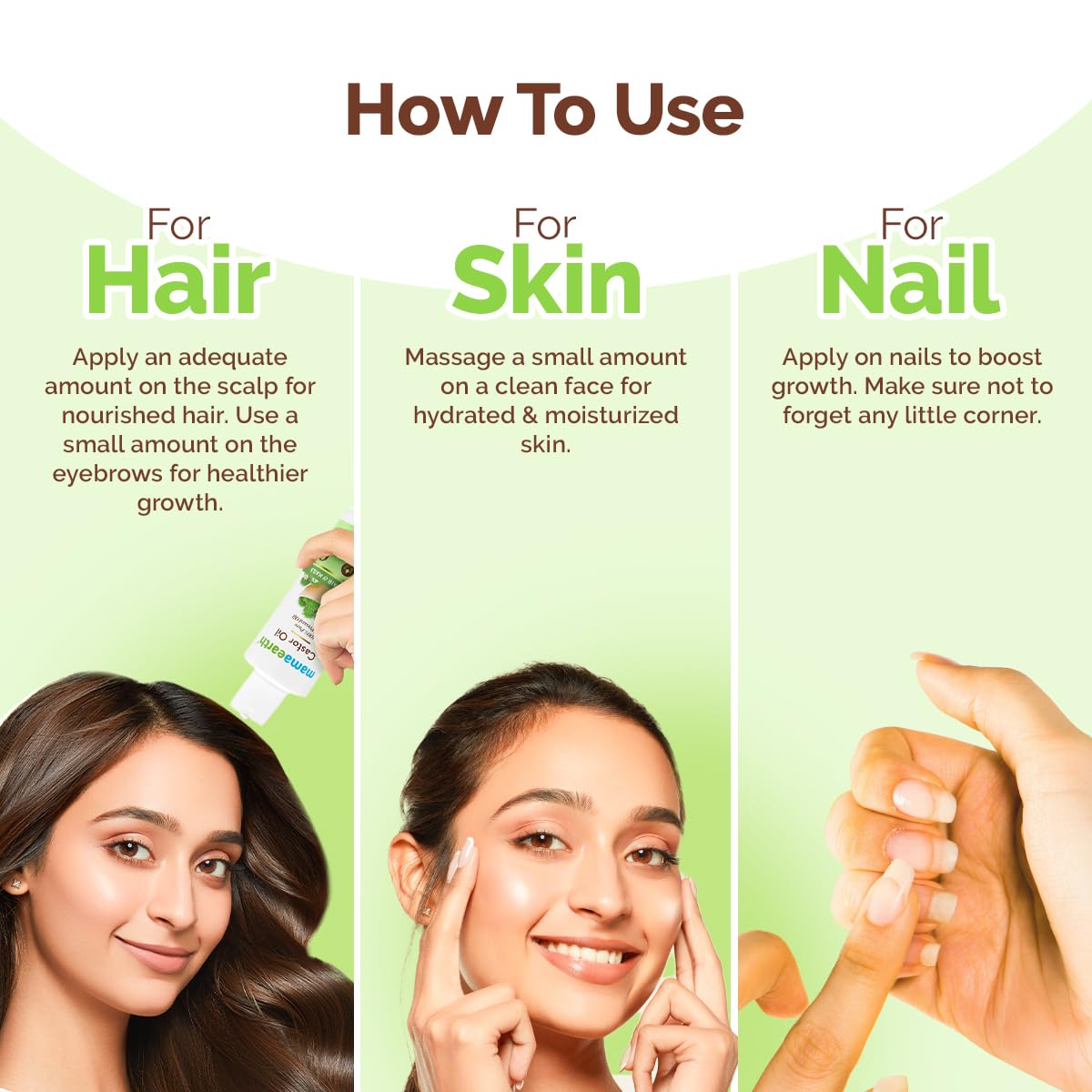 Mamaearth Castor Oil with 100% Pure Cold Pressed Castor Oil For Skin, Hair & Nails - 150 ml