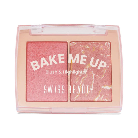 Swiss Beauty Bake Me Up Blush & Highlighter | 2-In-1 Baked Formula | Highly Pigmented | Long-Lasting | 3 Shades | Shade- Coral Glaze, 12g