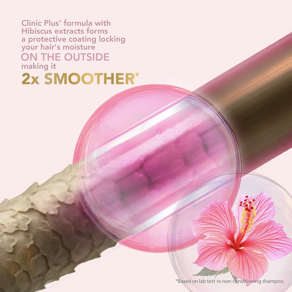 Clinic Plus Strength & Smooth Shampoo, Fenugreek Protein + Hibiscus for Hair Strengthening and Smoother Hair, 175 ml