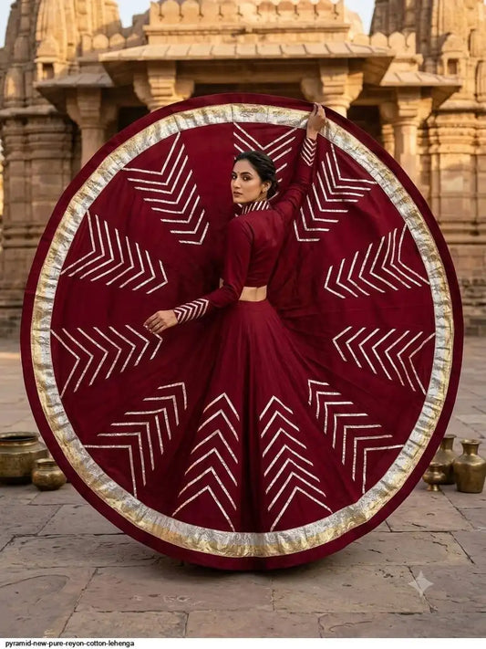 PYRAMID NEW PURE REYON COTTON LEHENGA 2