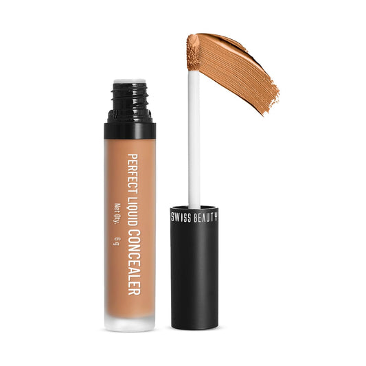 Swiss Beauty Liquid Light Weight Concealer With Full Coverage |Easily Blendable Concealer For Face Makeup With Matte Finish | Shade- Warm-Sand, 6g