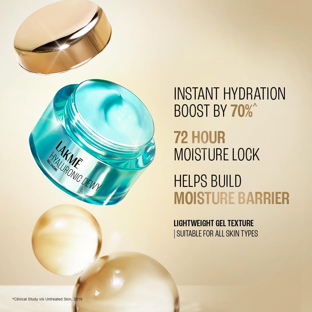 Lakme Hyaluronic Dewy Gel Creme with Hyaluronic Acid 50G