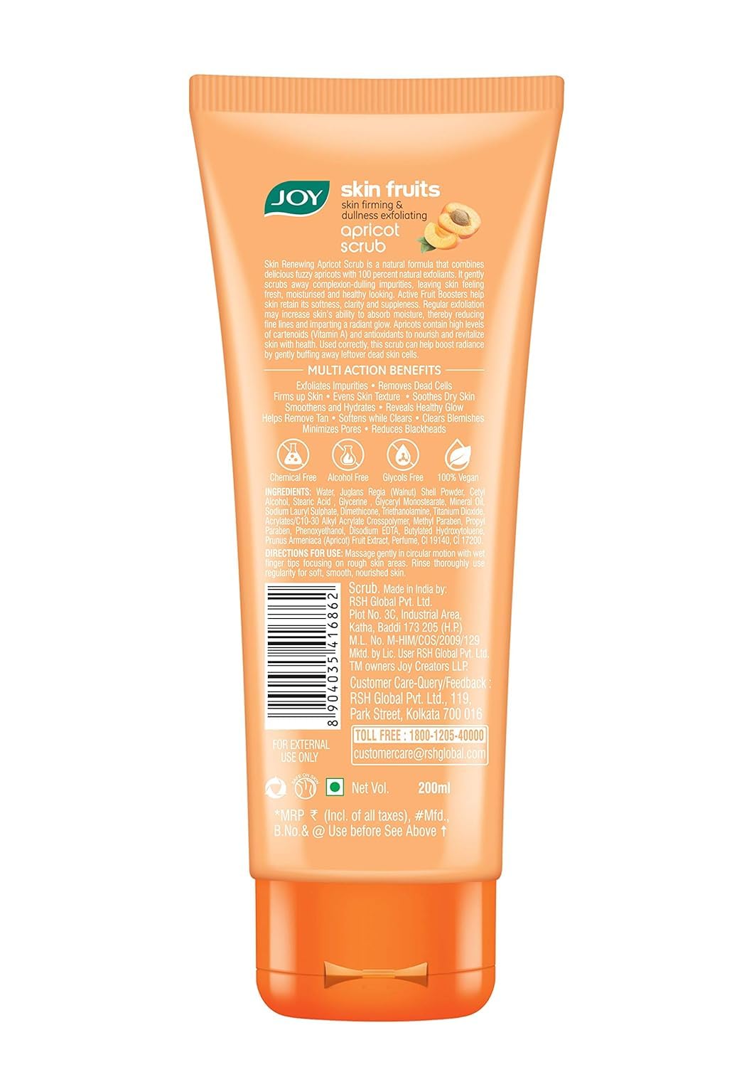 Joy Apricot & Walnut Face & Body Scrub for Blackheads Removal (200gm)