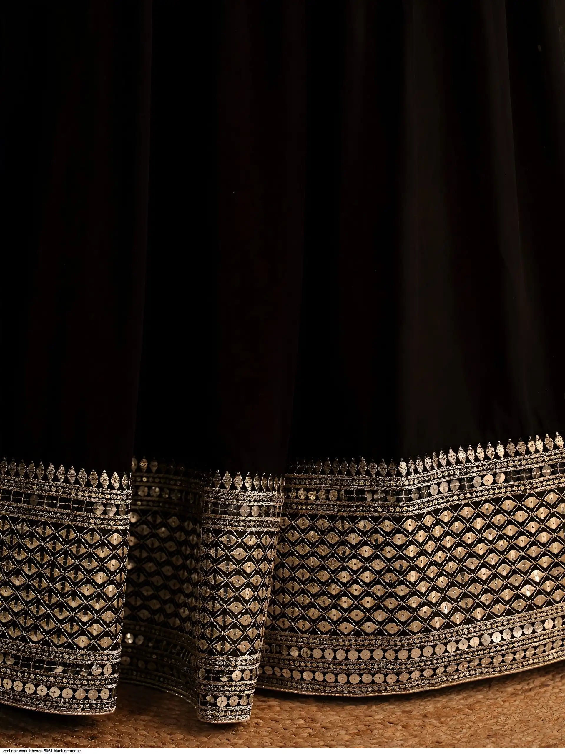 ZEEL NOIR WORK LEHENGA 5061 BLACK GEORGETTE