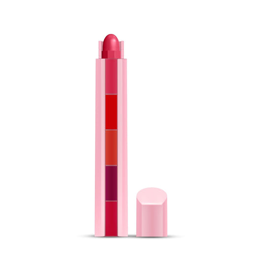RENEE Everyday Fab 5 5-in-1 Lipstick | 5 Shades In 1 Stick, Matte Finish, Intense Colour Pay-off | Creamy Formula, Glides Easily, One Stroke Application | With Jojoba Oil & Vitamin E | 7.5 g