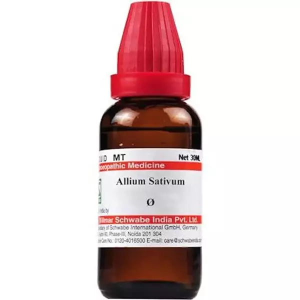 Dr Willmar Schwabe India Allium Sativum (Garlic) Mother Tincture (Q) (30ml) for Vertigo Motion Sickness headache Migraine