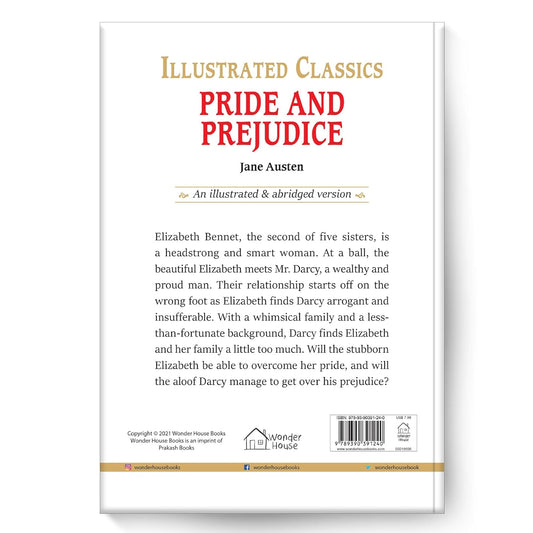 Pride and Prejudice : Illustrated Abridged Children Classics English Novel with Review Questions Hardcover Book