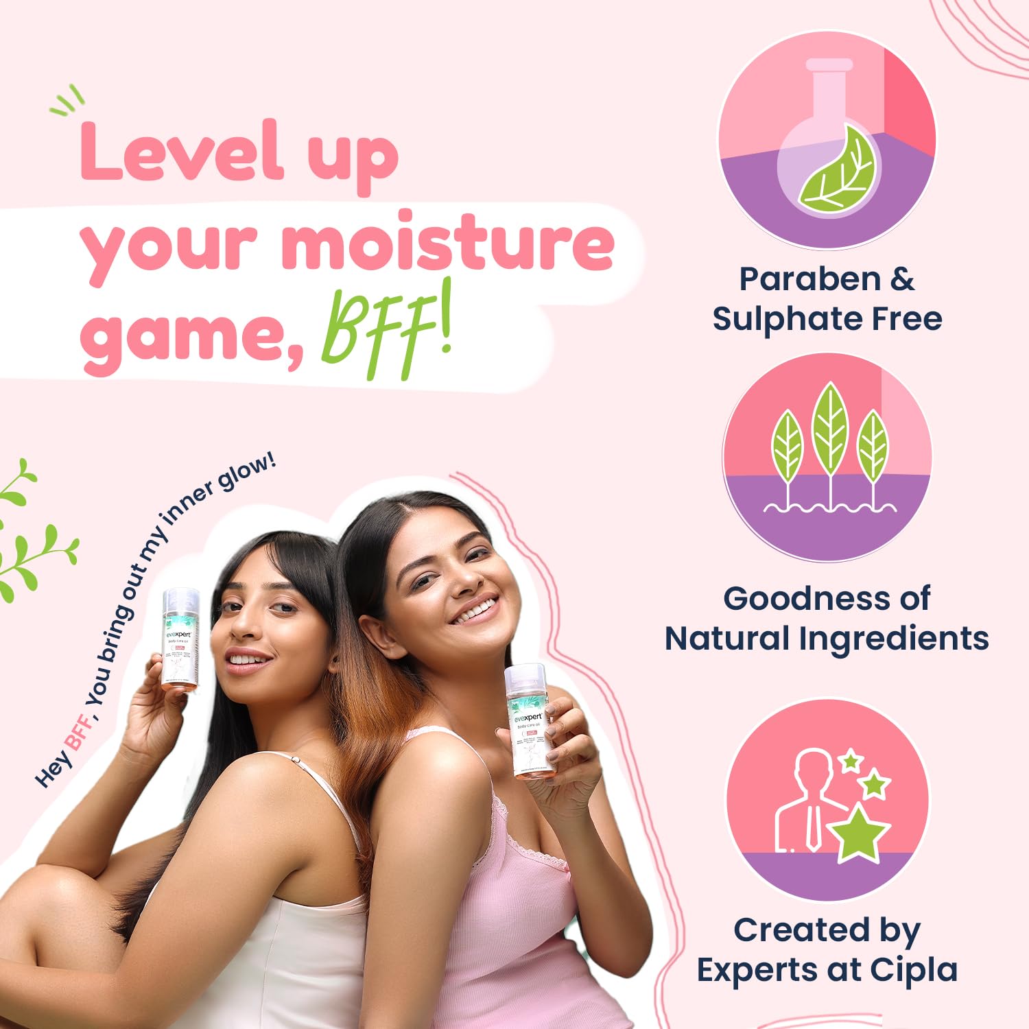 Cipla Evexpert Body Care Oil 80ml, Stretch Marks and Scars Reduction, Retains Moisture | Improves Skin Tone | Infused with natural oils