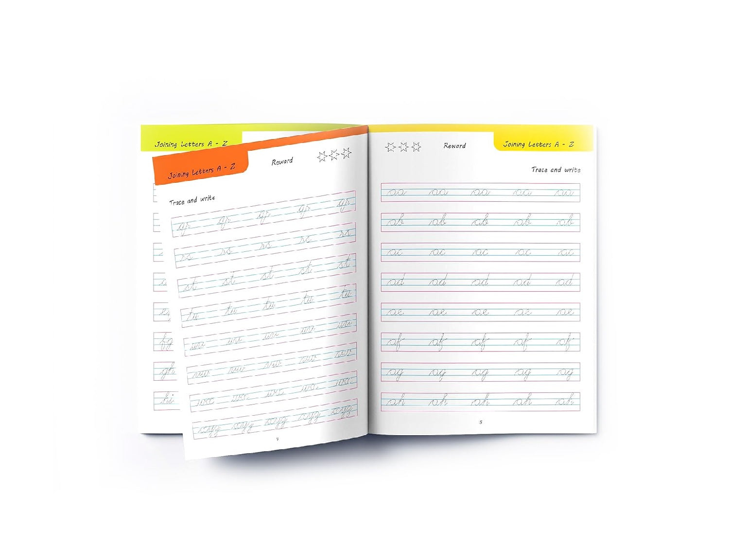 Cursive Handwriting Practice Workbooks (Set of 4): Small Letters, Capital Letters, Joining Letters & Word Families | Level 1 |  Paperback