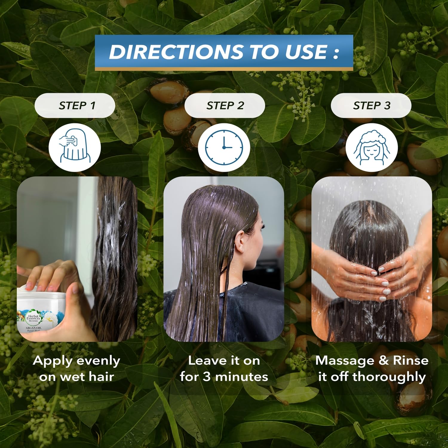Herbal Essences, Argan Oil Hair Mask, 237Ml,Paraben, Sulfates Free|For All Hair Types |Hair Mask For Men & Women, 1 Count