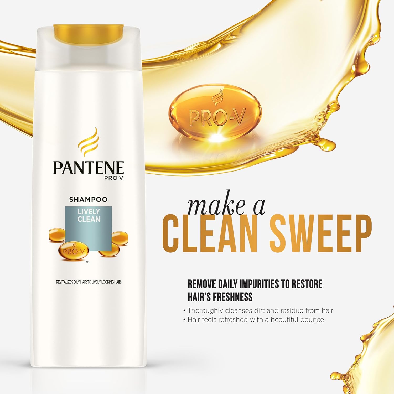 Pantene Lively Clean Shampoo 400ml For Fresh Vibrant Hair