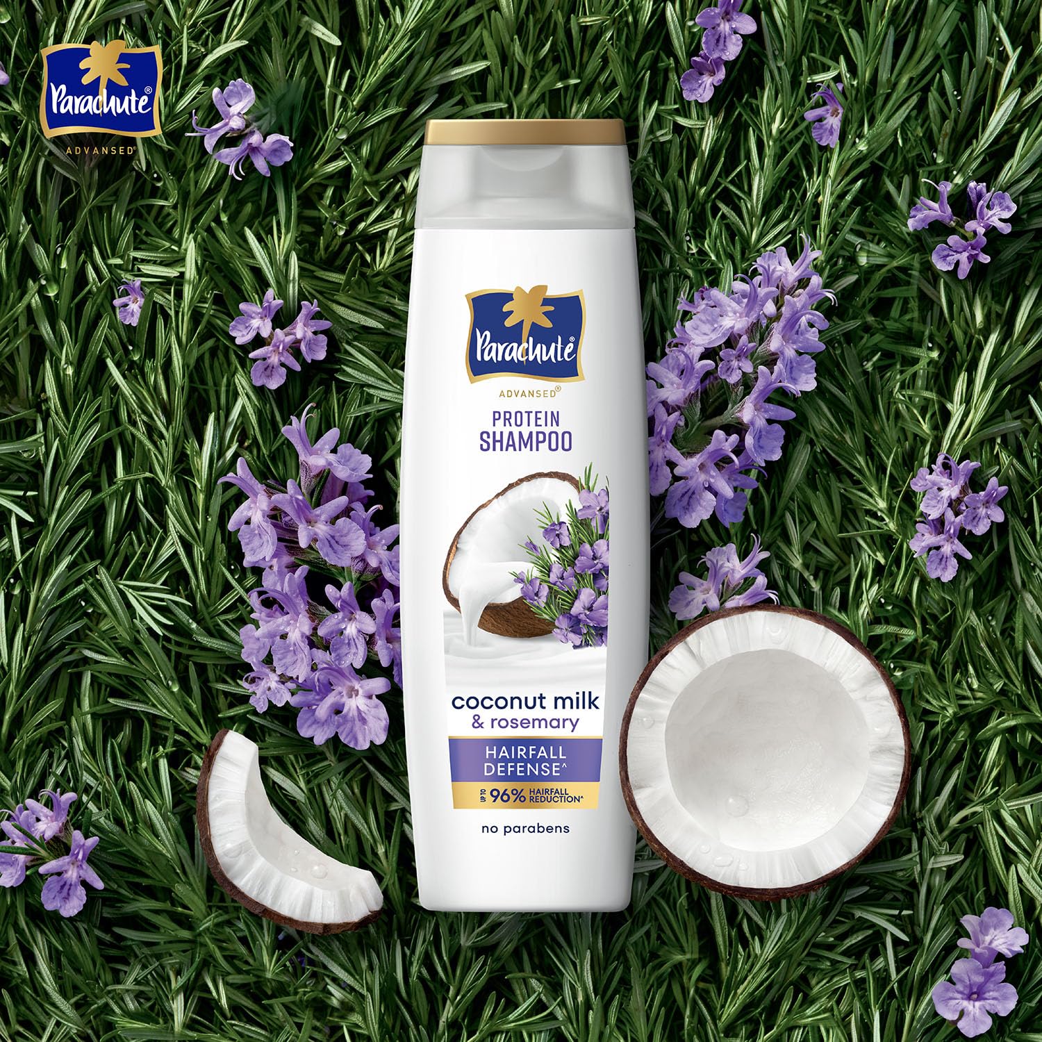 Parachute Advansed Protein Shampoo with Coconut Milk & Rosemary | Up to 96% Hair Fall Reduction & up to 23X Hair Fall Control | Protein Lock Technology | Paraben free | For Men & Women | 80ml