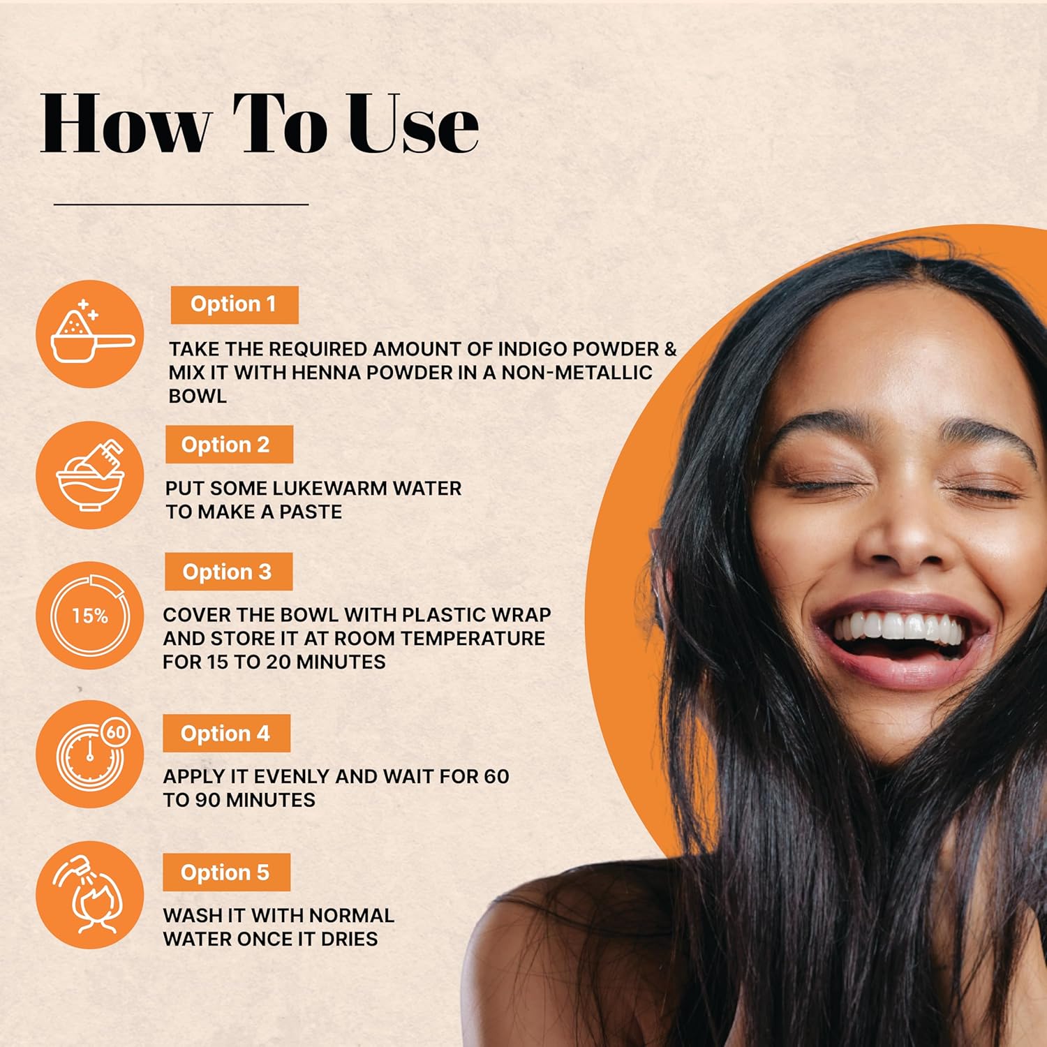 Just Jaivik Indigo Powder - Natural Hair Color | Chemical-Free Alternative to Synthetic Dyes, 227 g