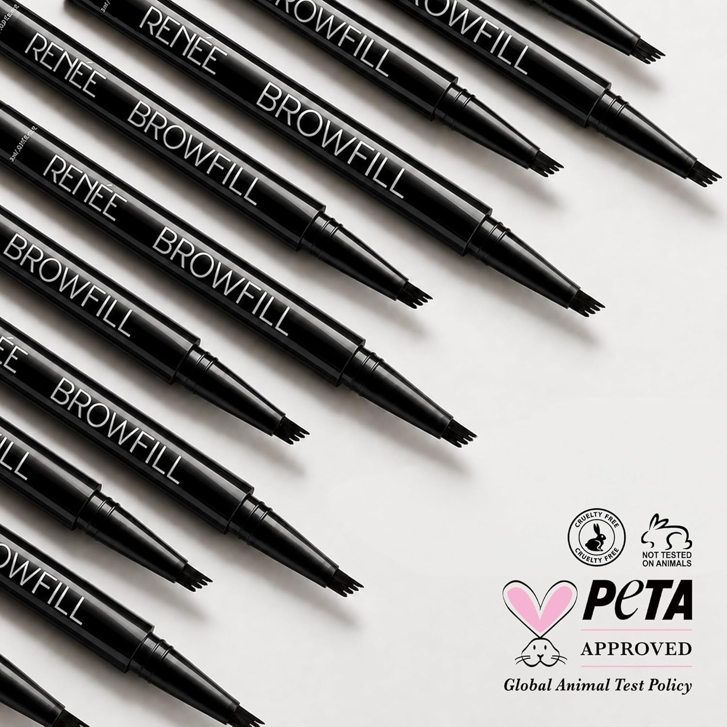 RENEE Browfill Eyebrow Pen - Black | Waterproof & Smudge-Proof | One Swipe Application | Micro Precision | Natural & Long-Lasting Finish | For Denser & Fuller Eyebrows | Easy to Use | Cruelty-Free