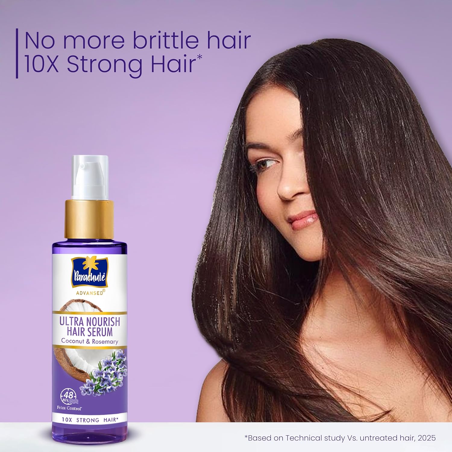 Parachute Advansed Ultra Nourish Hair Serum | Coconut & Rosemary | 48 Hr Frizz Control | 10X Strong Hair | 100ml
