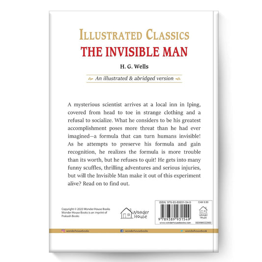 The Invisible Man: Illustrated Abridged Children Classics English Novel With Review Questions (Hardback) Book