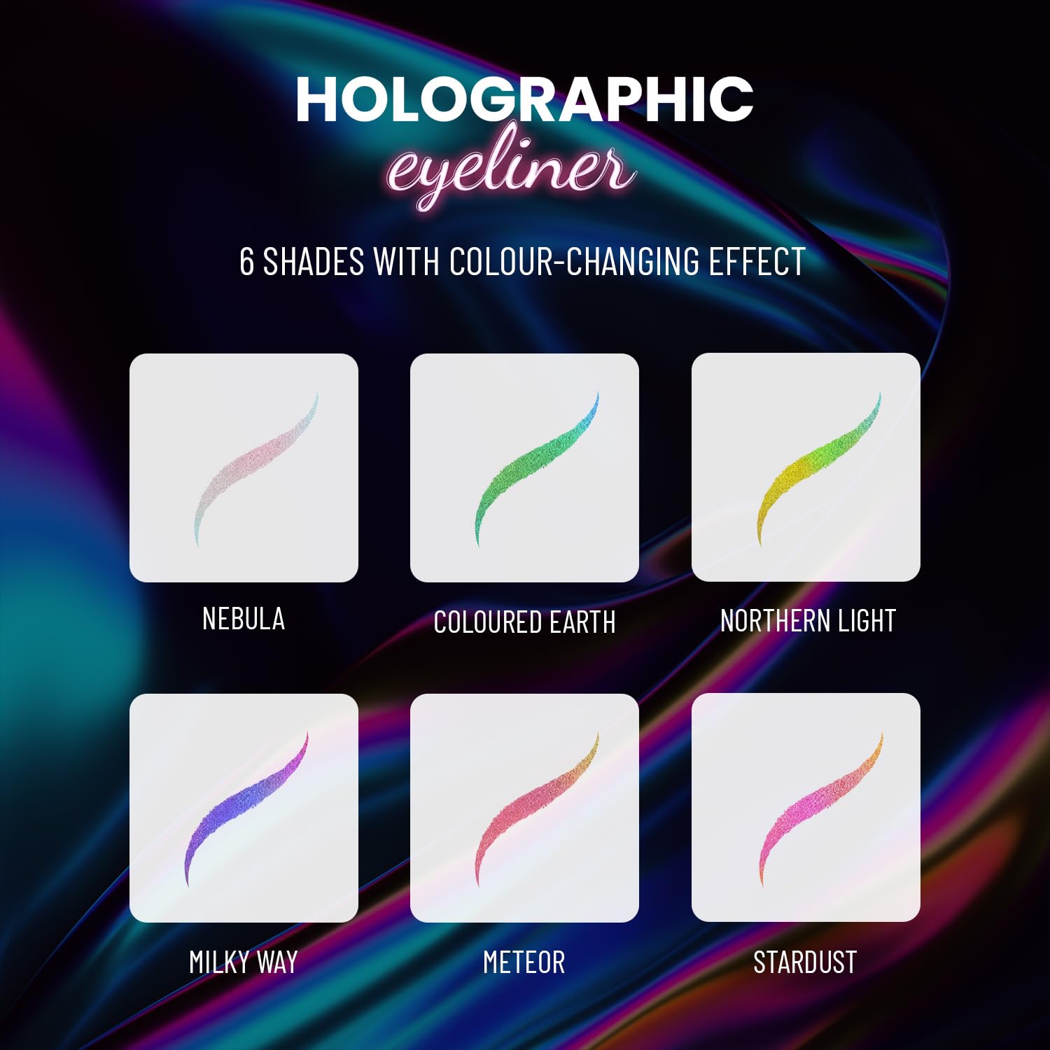 SWISS BEAUTY Holographic Shimmery Pencil Eyeliner, Pink